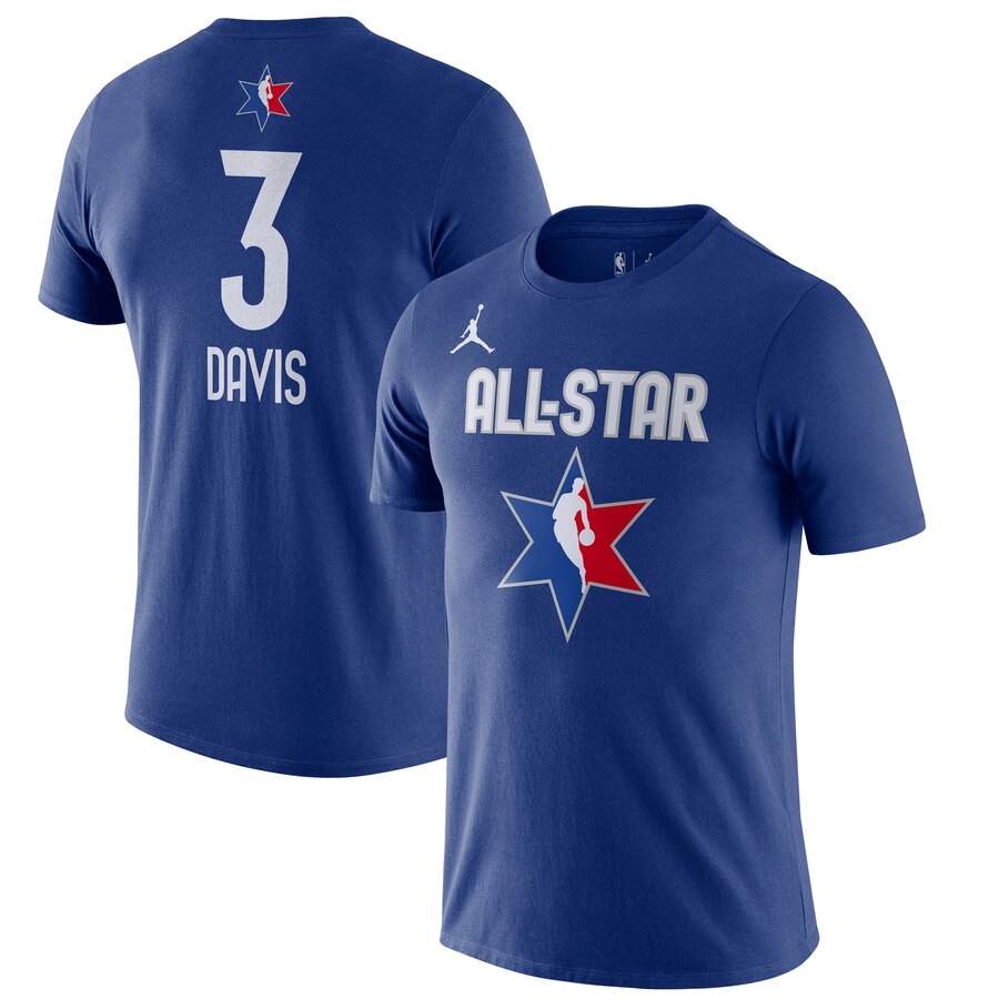 Men Anthony Davis Jordan Brand 2020 NBA AllStar Game Name & Number Player TShirt  Blue->nba t-shirts->Sports Accessory